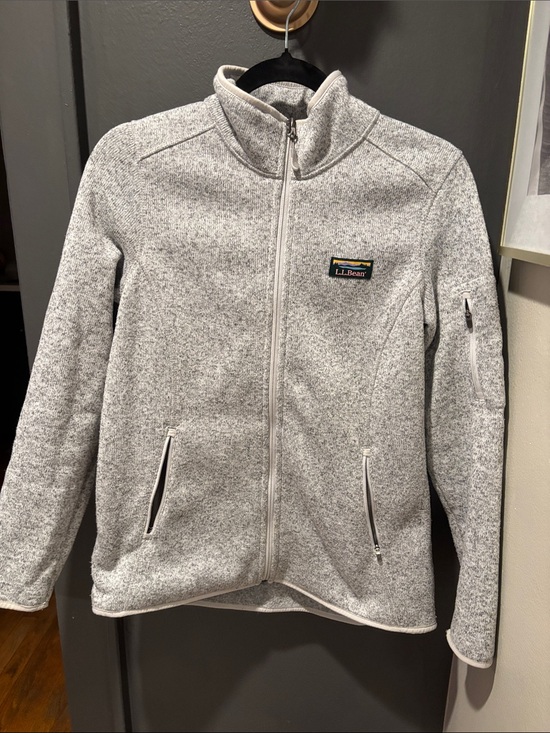 L.L. Bean Jackets & Blazers - L.L. Bean Heather Light Gray Full‑Zip Fleece  *see description